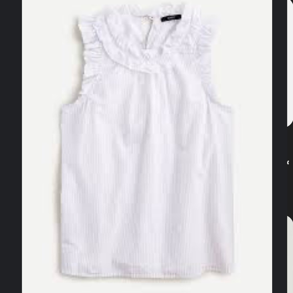 J Crew Ruffle trim Sleeveless Blouse - Picture 2 of 8